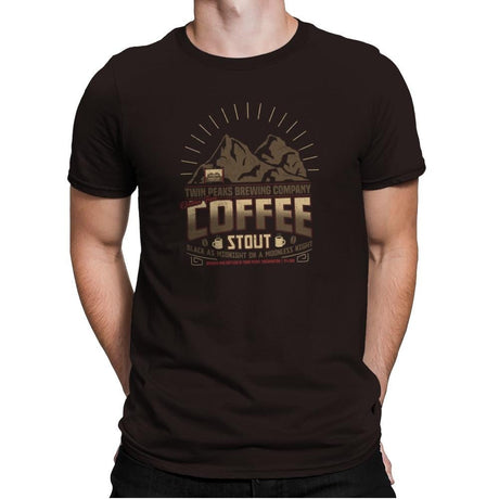 Damn Fine Coffee Stout Exclusive - Mens Premium T-Shirts RIPT Apparel Small / Dark Chocolate