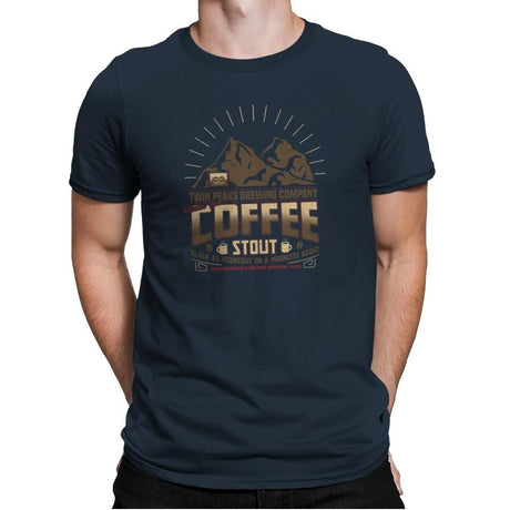 Damn Fine Coffee Stout Exclusive - Mens Premium T-Shirts RIPT Apparel Small / Indigo