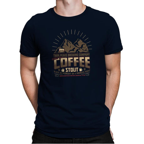 Damn Fine Coffee Stout Exclusive - Mens Premium T-Shirts RIPT Apparel Small / Midnight Navy