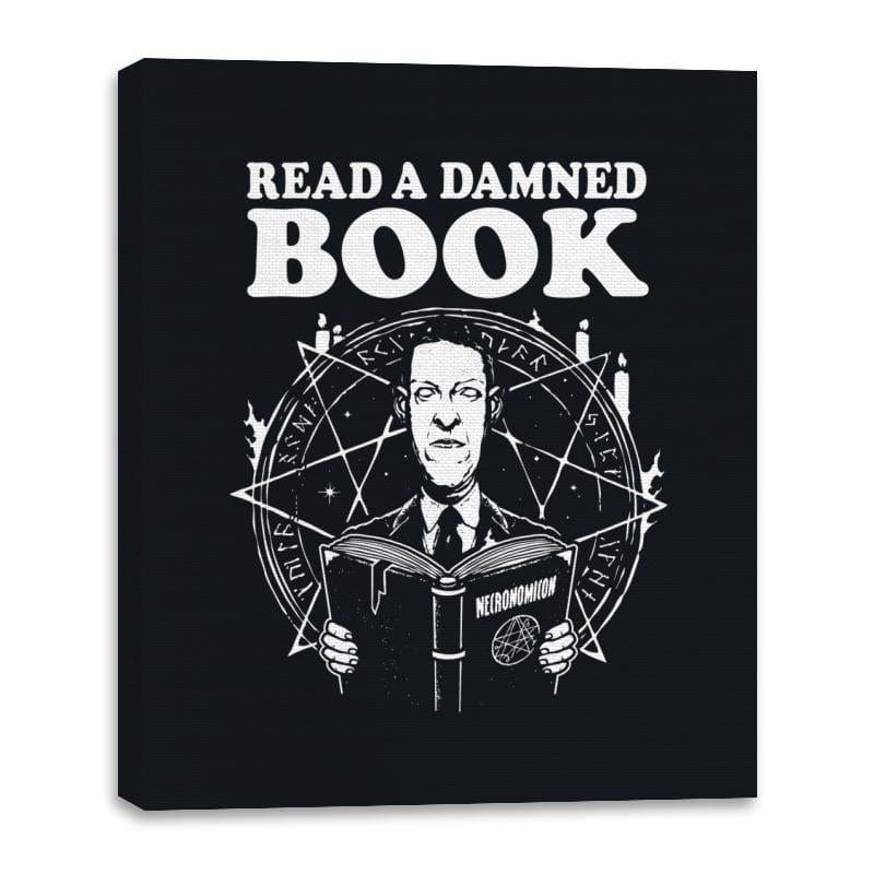 Damned Books - Canvas Wraps Canvas Wraps RIPT Apparel 16x20 / Black