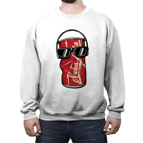 Dancing Atomic Can - Crew Neck Sweatshirt Crew Neck Sweatshirt RIPT Apparel Small / White