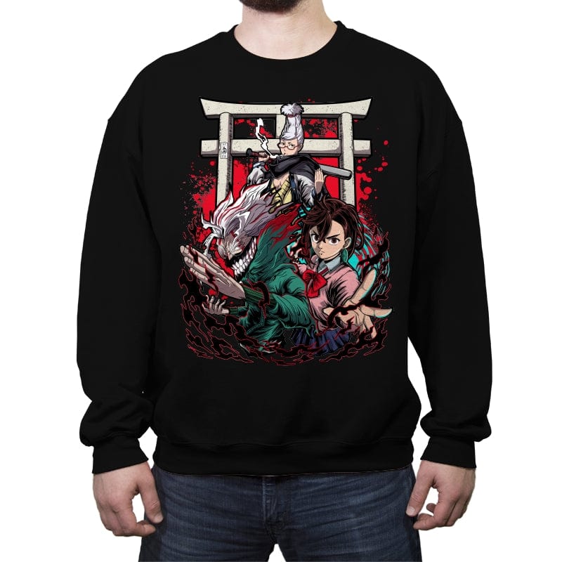 Dandadan Trinity - Crew Neck Sweatshirt Crew Neck Sweatshirt RIPT Apparel Small / Black