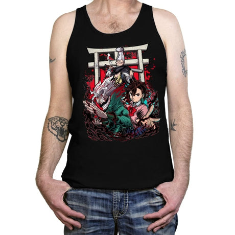 Dandadan Trinity - Tanktop Tanktop RIPT Apparel X-Small / Black
