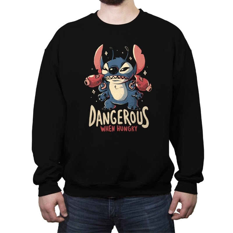 Dangerous When Hungry - Crew Neck Sweatshirt Crew Neck Sweatshirt RIPT Apparel Small / Black
