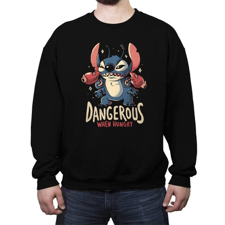 Dangerous When Hungry - Crew Neck Sweatshirt Crew Neck Sweatshirt RIPT Apparel Small / Black