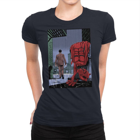 Daredevil No More - Womens Premium T-Shirts RIPT Apparel Small / Midnight Navy