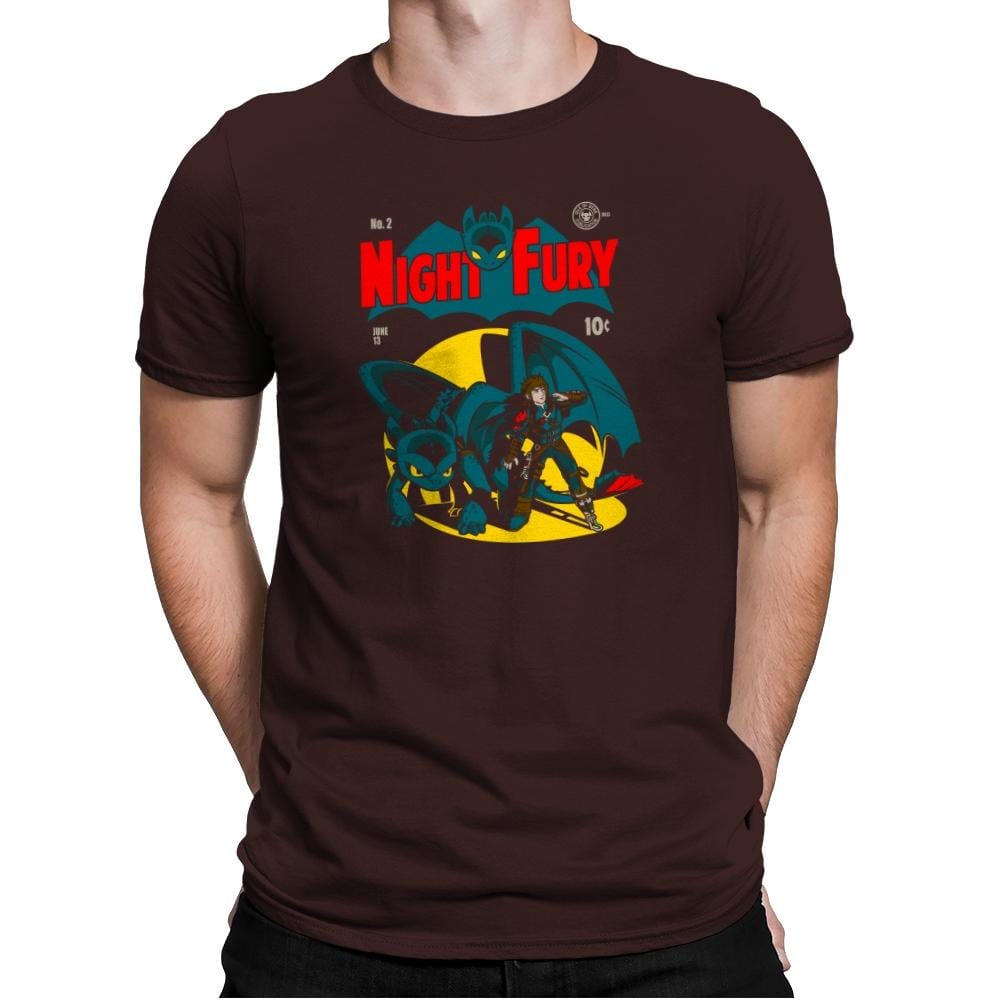 Dark Knight Fury Exclusive - Mens Premium T-Shirts RIPT Apparel Small / Dark Chocolate