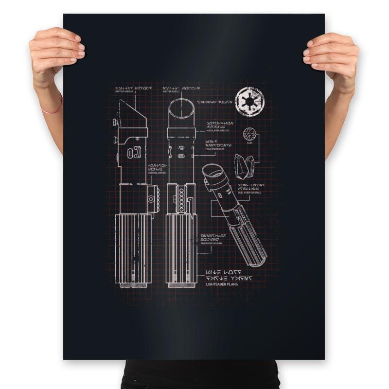 Dark Side Schematics - Prints Posters RIPT Apparel 18x24 / Black
