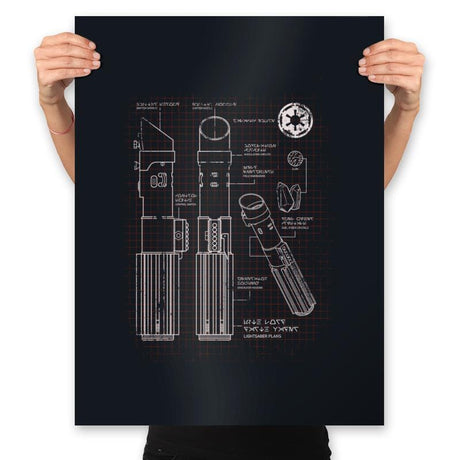 Dark Side Schematics - Prints Posters RIPT Apparel 18x24 / Black