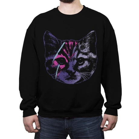 David Meowie - Crew Neck Sweatshirt Crew Neck Sweatshirt RIPT Apparel Small / Black