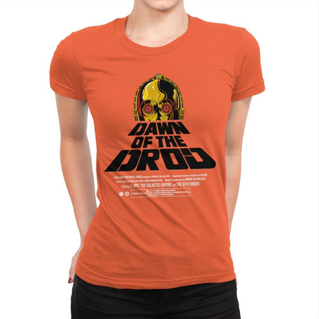Dawn Of The Droid - Anytime - Womens Premium T-Shirts RIPT Apparel Small / Classic Orange
