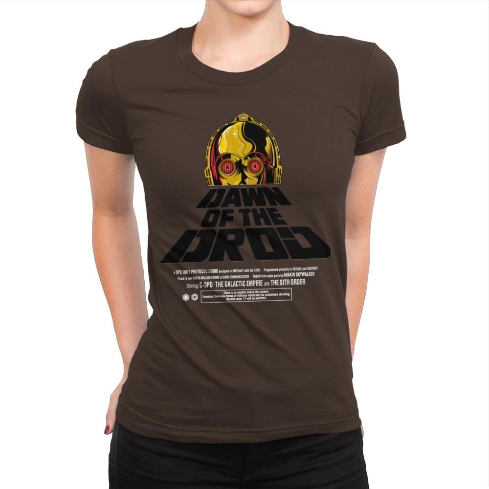 Dawn Of The Droid - Anytime - Womens Premium T-Shirts RIPT Apparel Small / Dark Chocolate