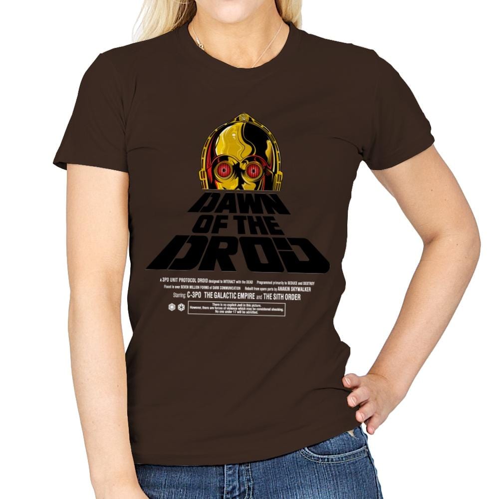 Dawn Of The Droid - Anytime - Womens T-Shirts RIPT Apparel Small / Dark Chocolate