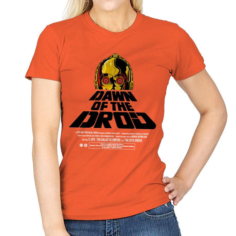Dawn Of The Droid - Anytime - Womens T-Shirts RIPT Apparel Small / Orange