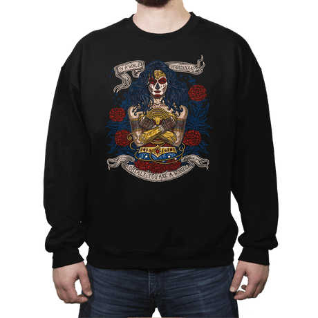 Day of the Dead Wonder - Crew Neck Sweatshirt Crew Neck Sweatshirt RIPT Apparel