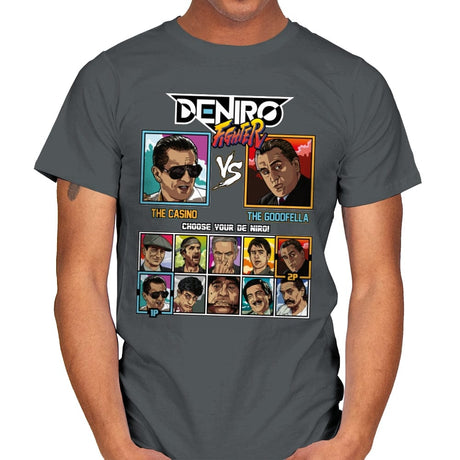 De Niro Fighter - Mens T-Shirts RIPT Apparel Small / Charcoal