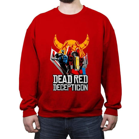 Dead Red Deception - Crew Neck Sweatshirt Crew Neck Sweatshirt RIPT Apparel