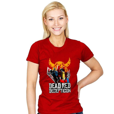 Dead Red Deception - Womens T-Shirts RIPT Apparel Small / Red