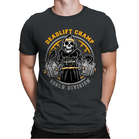 Deadlift Champ - Mens Premium T-Shirts RIPT Apparel Small / Heavy Metal