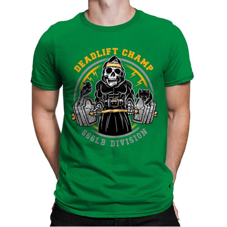 Deadlift Champ - Mens Premium T-Shirts RIPT Apparel Small / Kelly