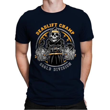 Deadlift Champ - Mens Premium T-Shirts RIPT Apparel Small / Midnight Navy