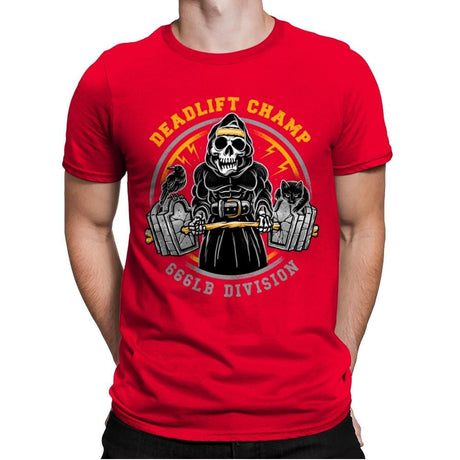Deadlift Champ - Mens Premium T-Shirts RIPT Apparel Small / Red