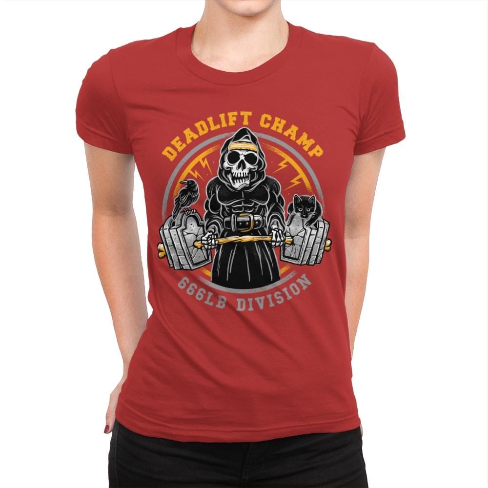 Deadlift Champ - Womens Premium T-Shirts RIPT Apparel Small / Red
