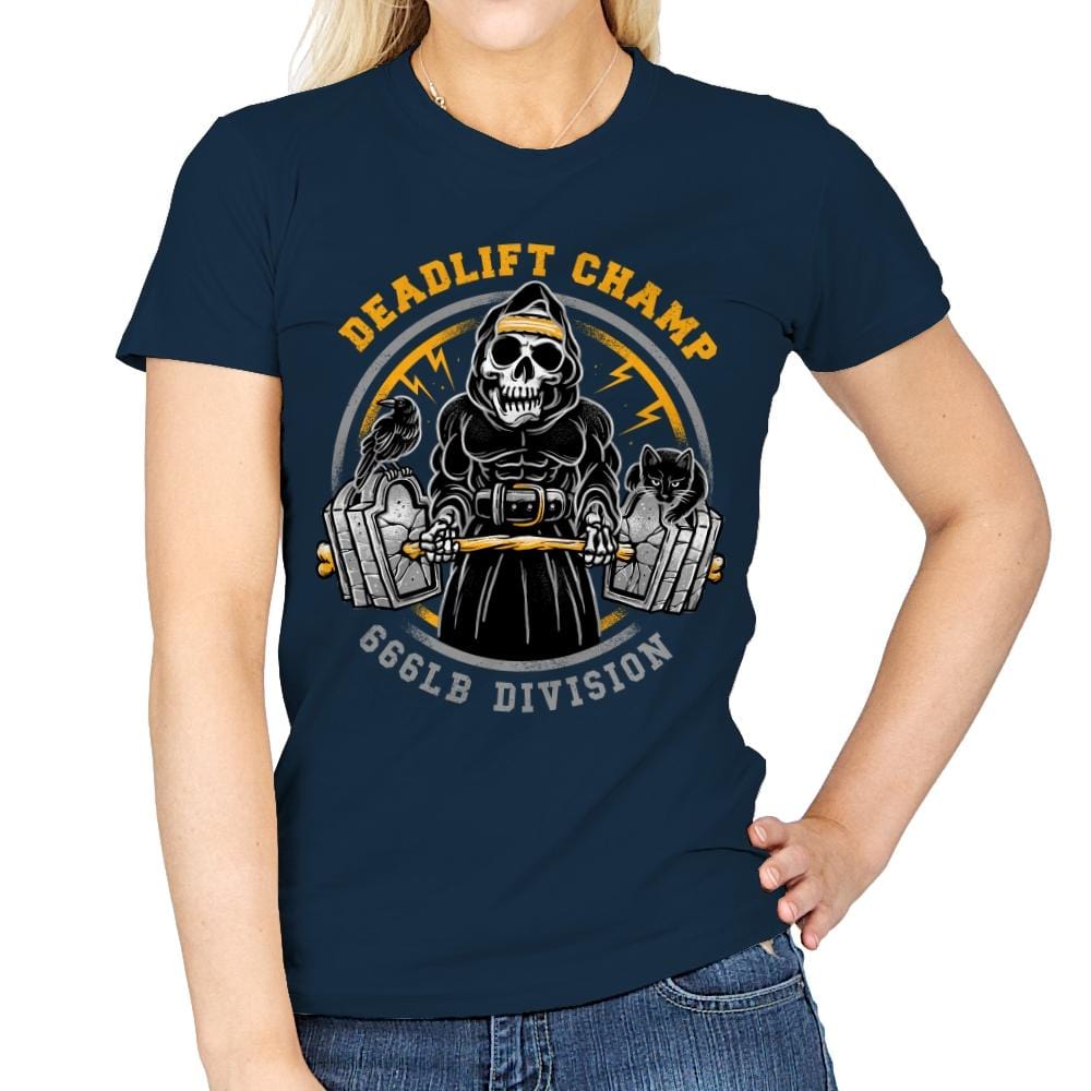 Deadlift Champ - Womens T-Shirts RIPT Apparel Small / Navy