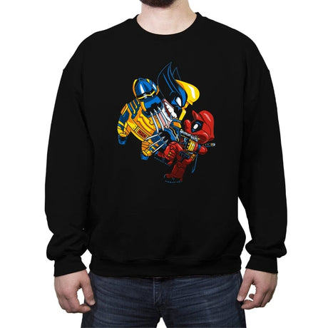 Deadplumber and Warverine - Crew Neck Sweatshirt Crew Neck Sweatshirt RIPT Apparel Small / Black