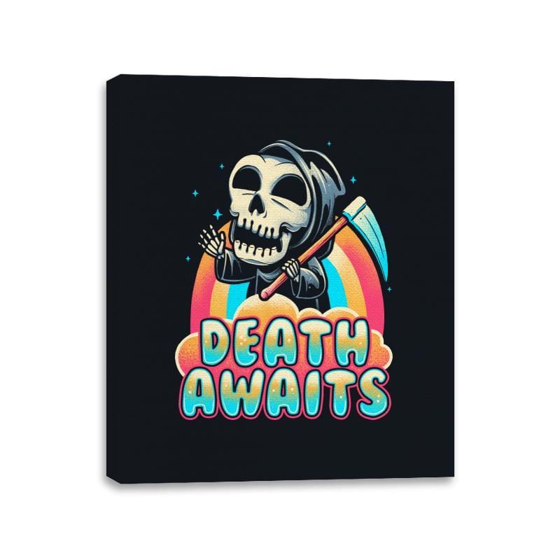 Death Awaits - Canvas Wraps Canvas Wraps RIPT Apparel 11x14 / Black