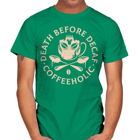 Death Before Decaf - Mens T-Shirts RIPT Apparel Small / Kelly