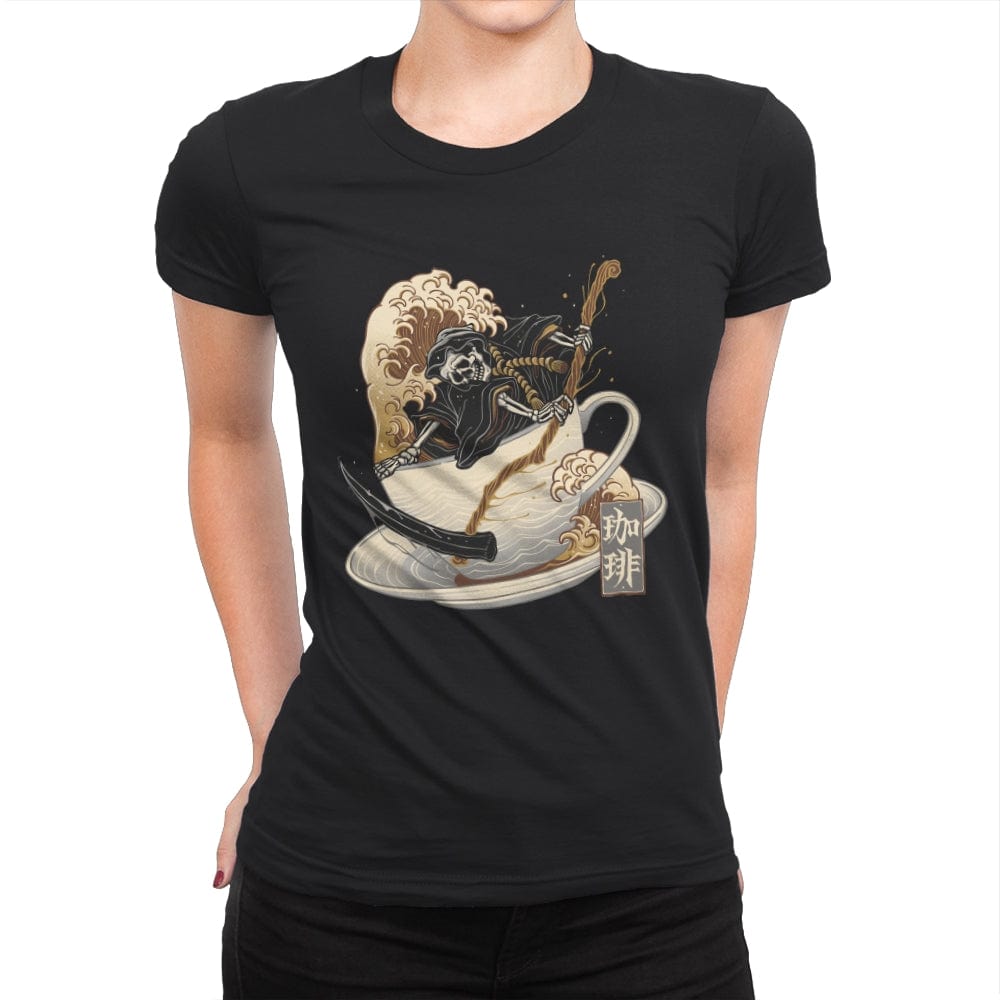 Death by Coffee - Womens Premium T-Shirts RIPT Apparel Small / Black