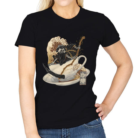 Death by Coffee - Womens T-Shirts RIPT Apparel Small / Black