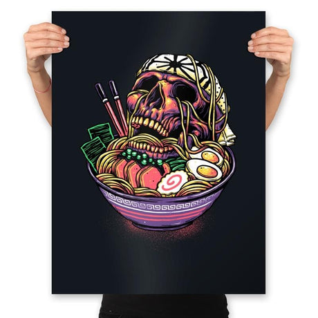 Death By Ramen - Prints Posters RIPT Apparel 18x24 / Black