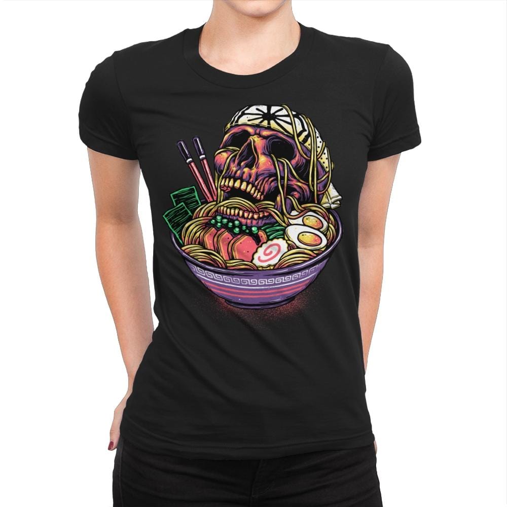 Death By Ramen - Womens Premium T-Shirts RIPT Apparel Small / Black