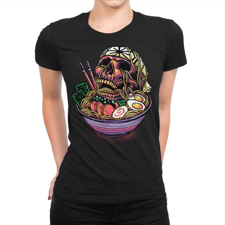 Death By Ramen - Womens Premium T-Shirts RIPT Apparel Small / Black