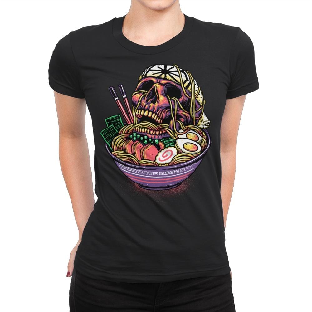 Death By Ramen - Womens Premium T-Shirts RIPT Apparel Small / Black