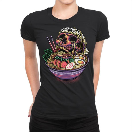 Death By Ramen - Womens Premium T-Shirts RIPT Apparel Small / Black
