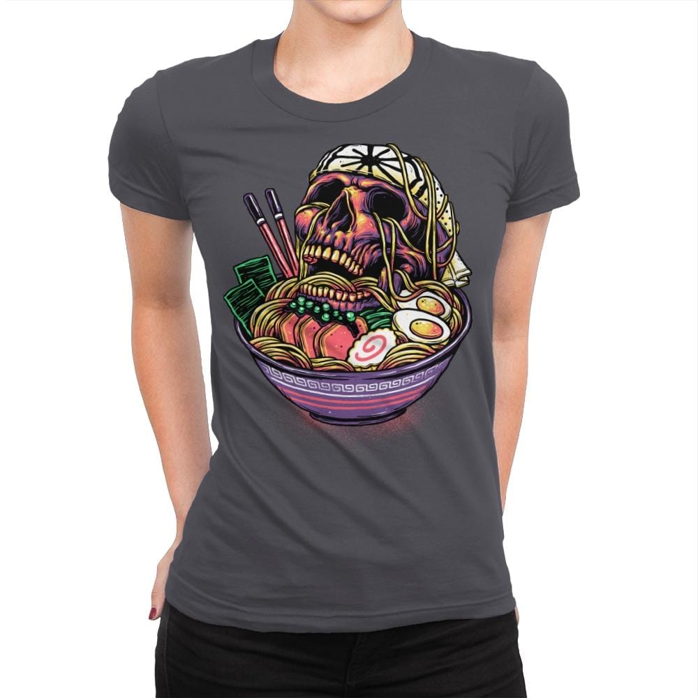 Death By Ramen - Womens Premium T-Shirts RIPT Apparel Small / Heavy Metal