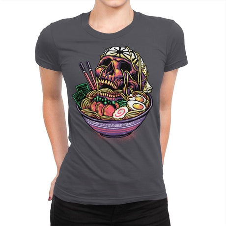 Death By Ramen - Womens Premium T-Shirts RIPT Apparel Small / Heavy Metal