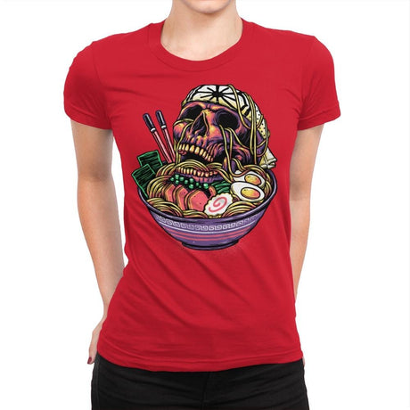 Death By Ramen - Womens Premium T-Shirts RIPT Apparel Small / Red