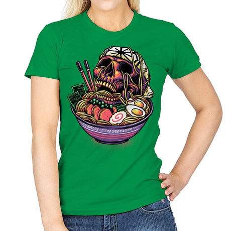 Death By Ramen - Womens T-Shirts RIPT Apparel Small / Irish Green
