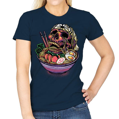 Death By Ramen - Womens T-Shirts RIPT Apparel Small / Navy