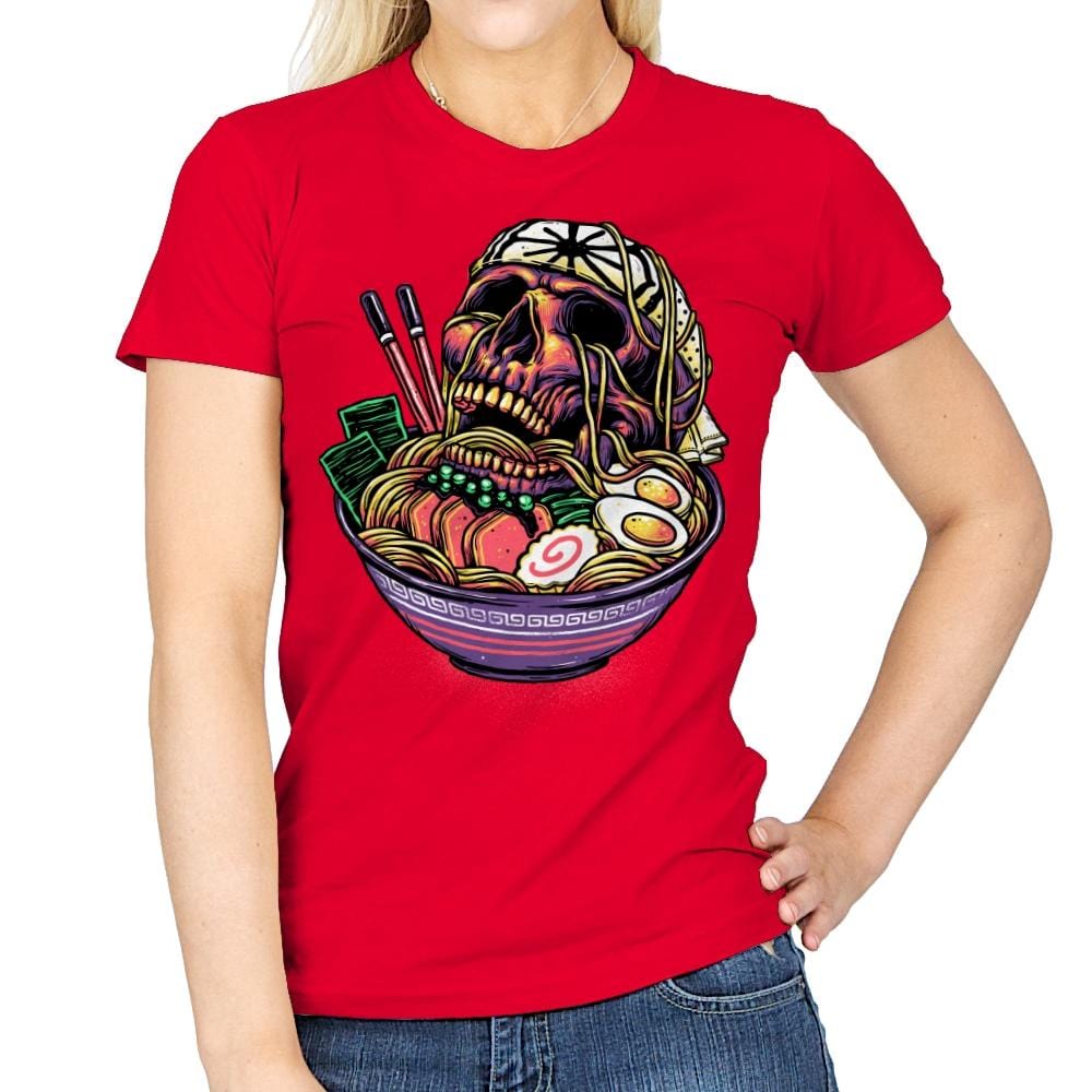 Death By Ramen - Womens T-Shirts RIPT Apparel Small / Red