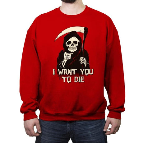 Death Chose You! - Anytime - Crew Neck Sweatshirt Crew Neck Sweatshirt RIPT Apparel Small / Red
