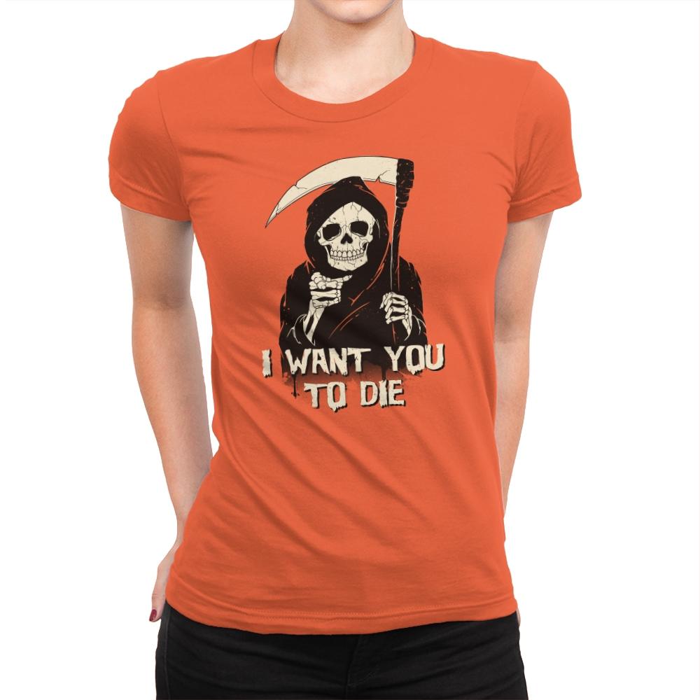 Death Chose You! - Anytime - Womens Premium T-Shirts RIPT Apparel Small / Classic Orange