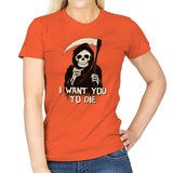 Death Chose You! - Anytime - Womens T-Shirts RIPT Apparel Small / Orange