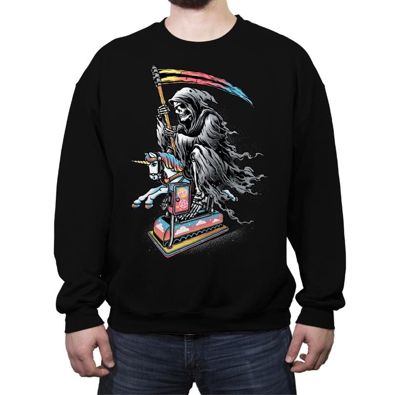 Death Enjoying Life - Crew Neck Sweatshirt Crew Neck Sweatshirt RIPT Apparel Small / Black