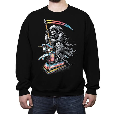 Death Enjoying Life - Crew Neck Sweatshirt Crew Neck Sweatshirt RIPT Apparel Small / Black