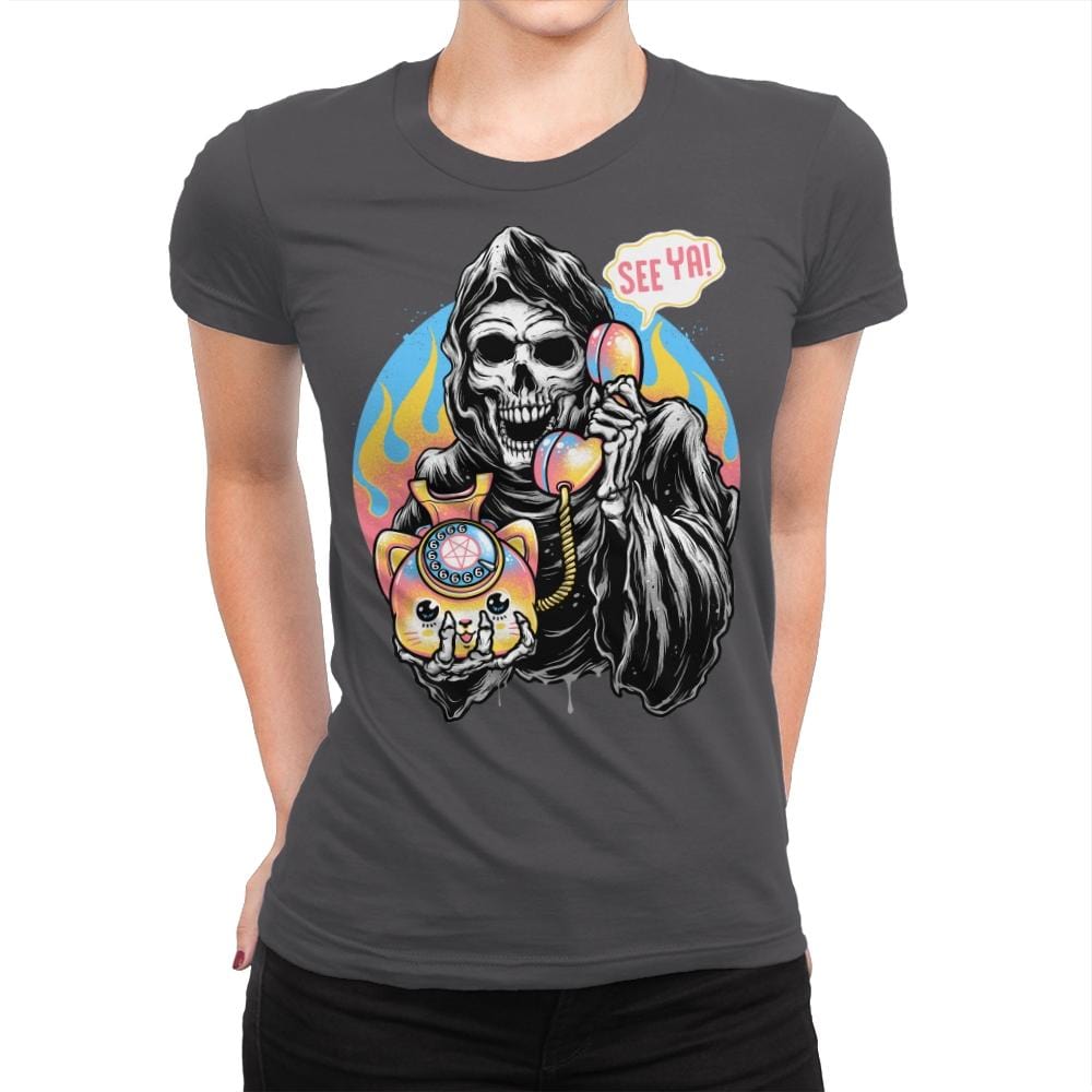 Death is Calling - Womens Premium T-Shirts RIPT Apparel Small / Heavy Metal
